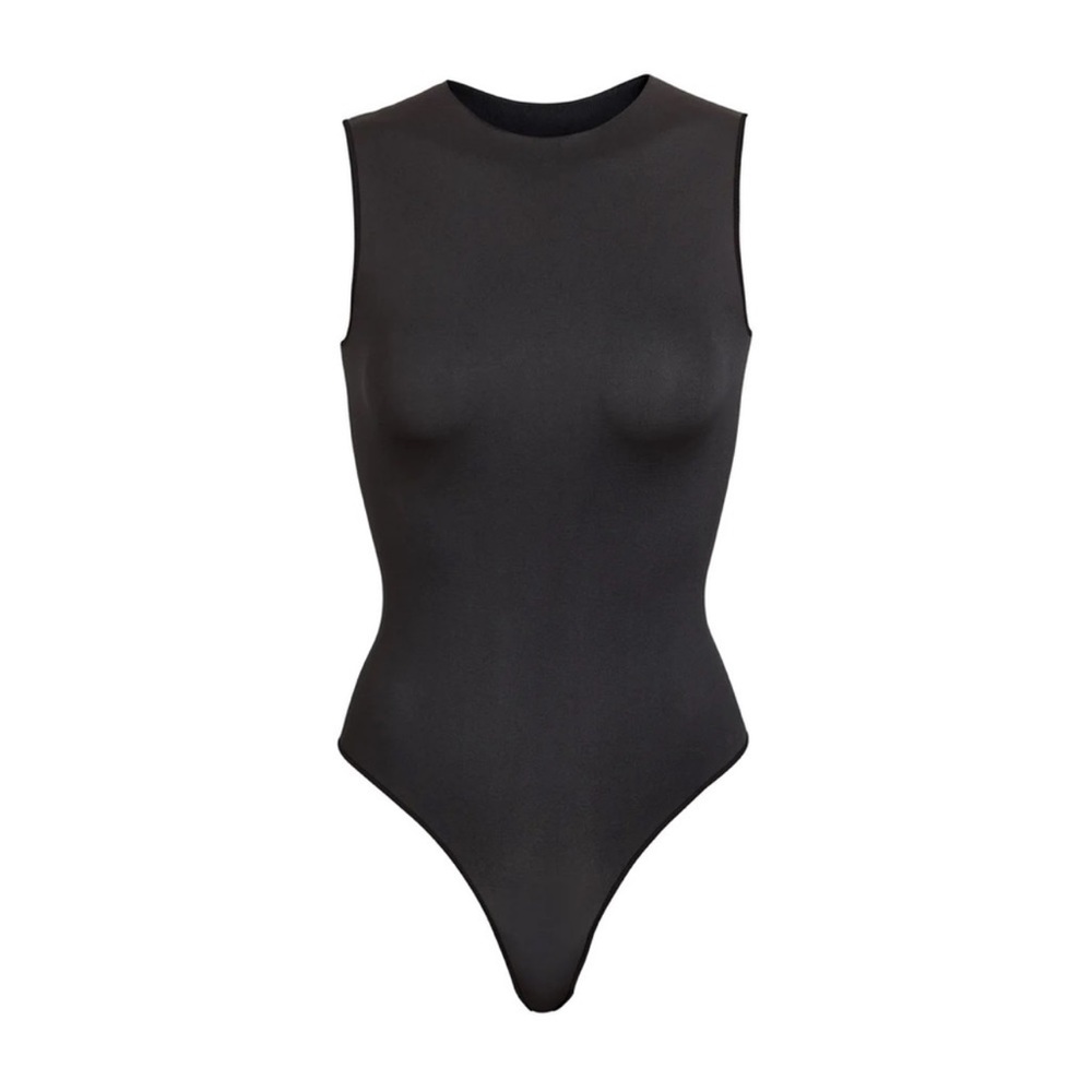 SKIMS Black Sleeveless High-Neck Sculpting Bodysuit